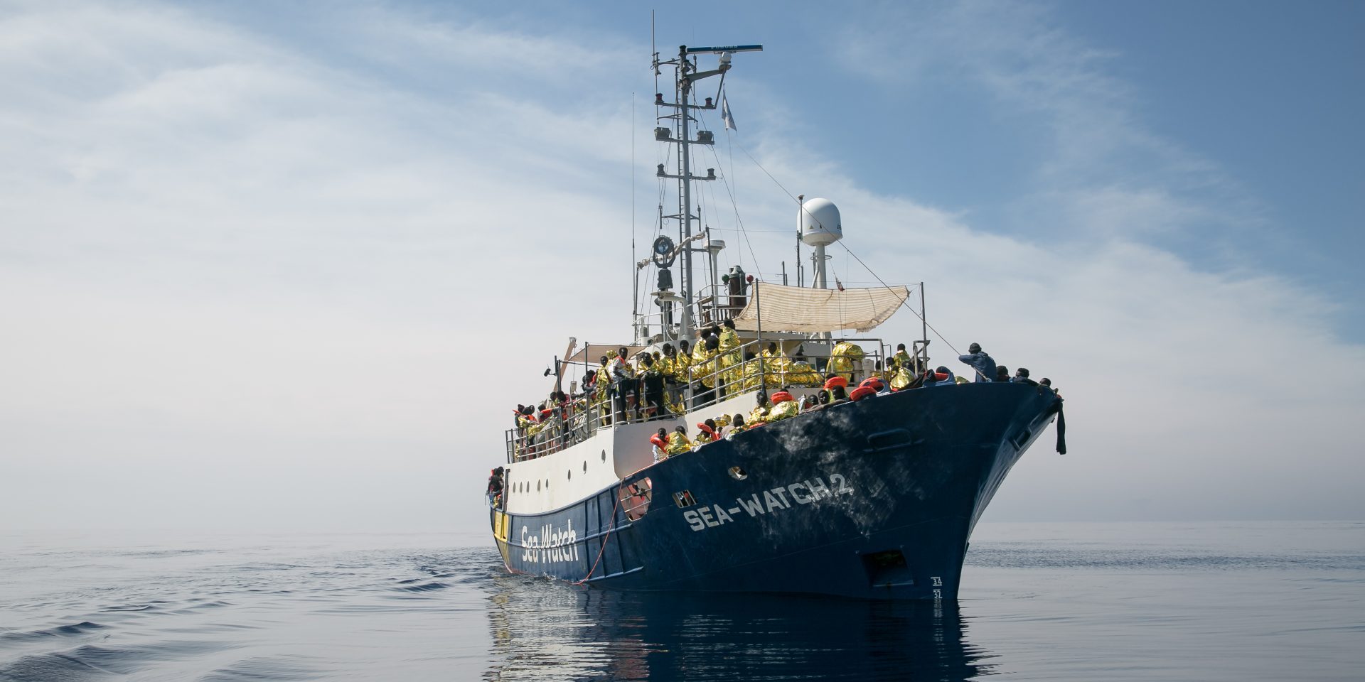 Sea-Watch 2 Passagiere Außenansicht Outside View Front Bug Bow