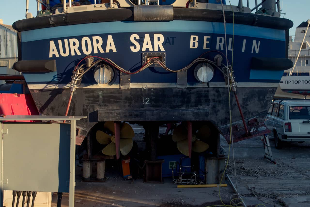 Aurora SAR Berlin Aufdruck auf dem hinteren Teil der Aurora