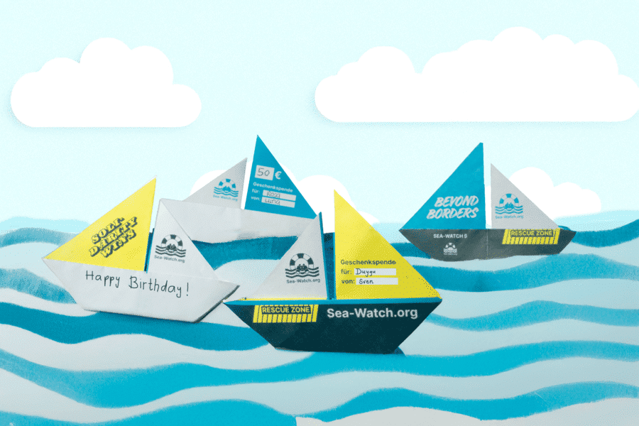 Faltboote von Sea-Watch